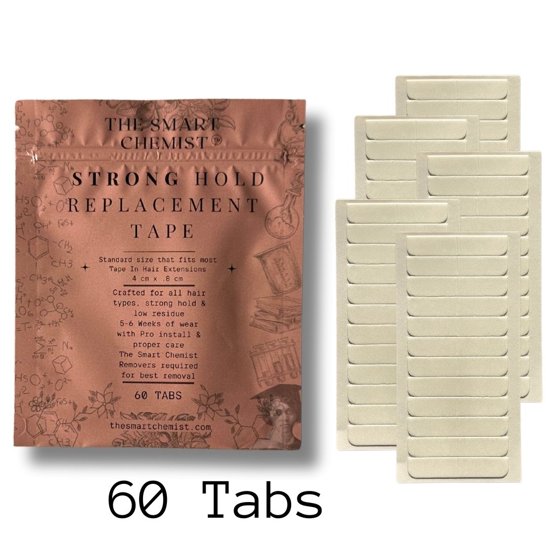 Double Sided Tape for Hair Extensions, Strong Hold Replacement Tape for Tape In Extensions 60 Tabs