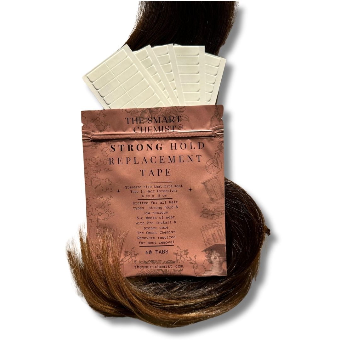 Double Sided Tape for Hair Extensions, Strong Hold Replacement Tape for Tape In Extensions 60 Tabs