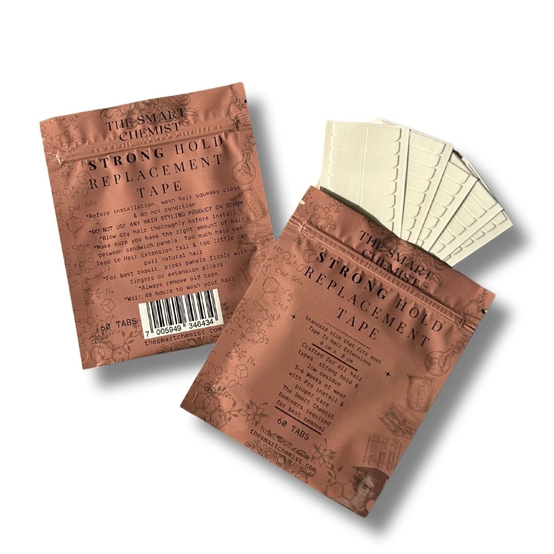 Double Sided Tape for Hair Extensions, Strong Hold Replacement Tape for Tape In Extensions 60 Tabs