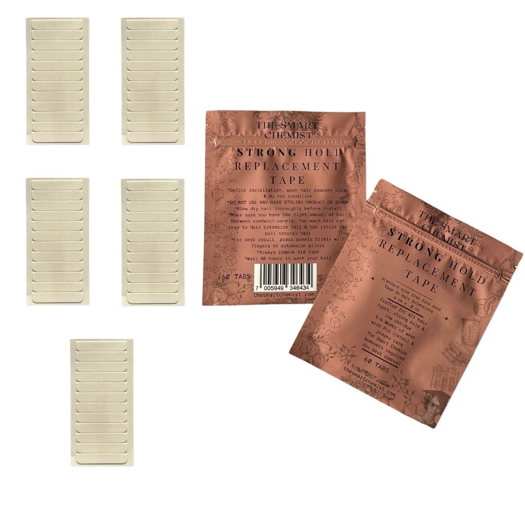Double Sided Tape for Hair Extensions, Strong Hold Replacement Tape for Tape In Extensions 60 Tabs