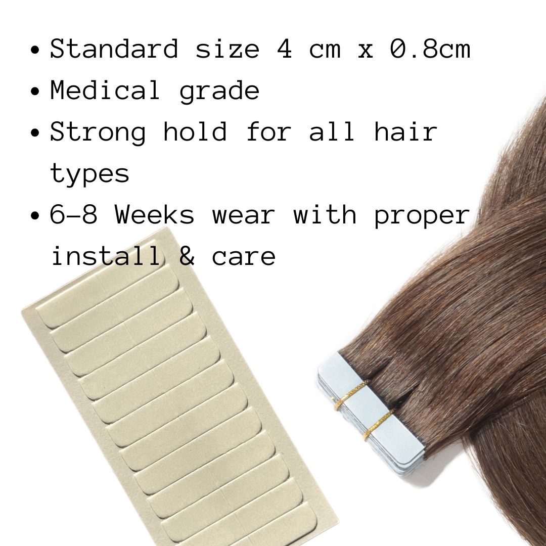 Double Sided Tape for Hair Extensions, Strong Hold Replacement Tape for Tape In Extensions 60 Tabs