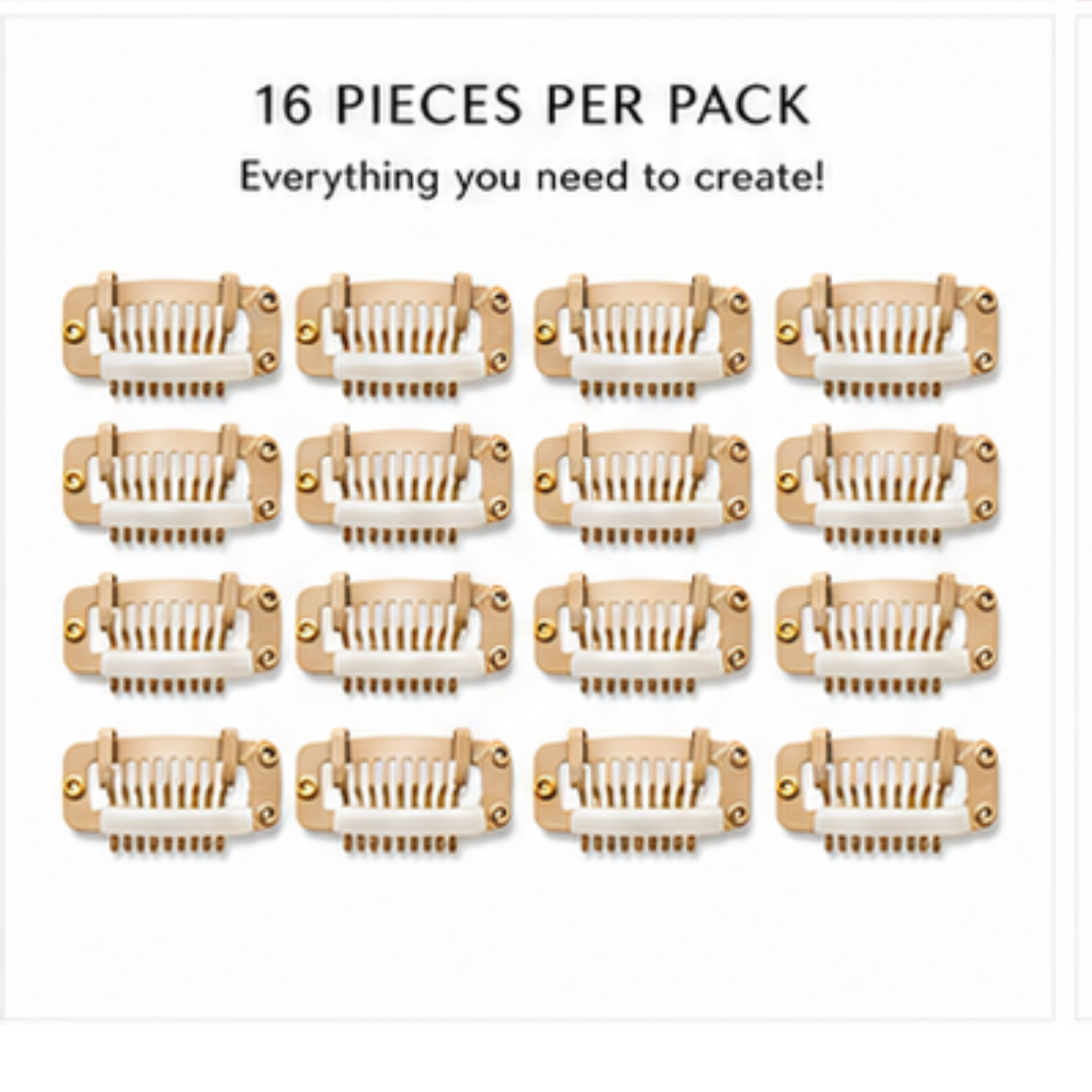 Snap On Wig Clips No Seams or Needles Wig Making DIY Convert Hair Extensions into Clip Ins 16 pieces