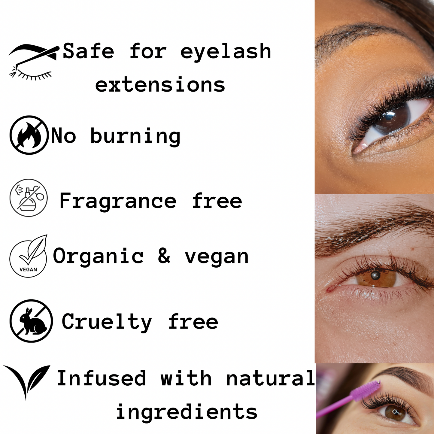 Eyelash Extension Shampoo + Brush Foaming Lash Wash infused with Organic Chamomile & Calendula, powered by Organic Castor Oil 2oz